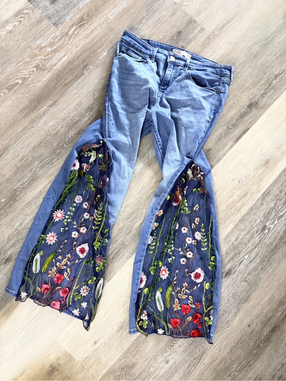 Custom Handmade Flare Women’s Jeans - Blue